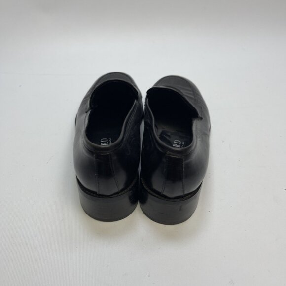 Simard Black Leather Penny Loafers Heels Women Sz 41 Made In Italy Preppy Casual - Picture 3 of 11